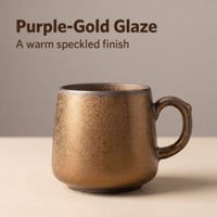 Mug à café en céramique à glaçure réactive 350 ml, tasse à thé arrondie avec poignée, choix de couleurs et logo personnalisé pour la maison ou le café