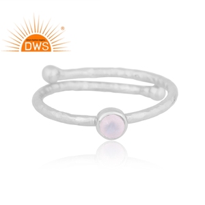 แหวนเงินแท้ลายพระจันทร์สีรุ้งประดับอัญมณีแบบวางซ้อนกันได้สำหรับผู้ผลิตเครื่องประดับแบบปรับแต่งได้ตามต้องการ - Product Image 2