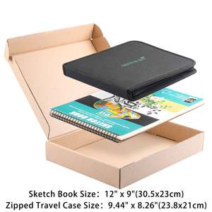 MIKAILAN 50/Set Set Pensil Sketsa Seni Kit Gambar Sketsa Profesional Tas Pensil Kayu dengan 3 Warna Buku Sketsa - Product Image 3