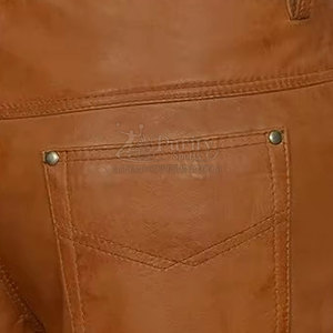 กางเกงหนังสำหรับผู้ชายกางเกงฤดูหนาวทำจากหนังโลโก้ตามสั่ง - Product Image 4