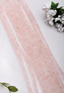 Cuentas Facetadas de Cuarzo Rosa, Cuentas de Piedras Preciosas Naturales para la Elaboración de Joyería Fina - Product Image 4