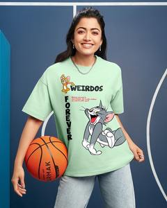 Camiseta de algodón Premium hecha a medida para mujer, ropa informal suave transpirable y cómoda, Camiseta con estampado coreano de Color verde claro - Product Image 4