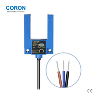 Sensor Jarak Fotoelektrik LED Inframerah NPN CORON GG30-1 30mm Tipe Slot dengan Kabel Keluaran untuk Kontrol Mesin Presisi