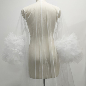 Bata Larga de Tul Blanco Transparente para Novia, Sesión de Fotos de Maternidad, Regalos para Futura Esposa - Product Image 4