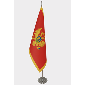 Drapeau d'intérieur officiel Montngro 3x5 pieds en nylon polyester soyeux avec mât en aluminium, fanion imprimé numériquement pour utilisation en voiture - Product Image 1