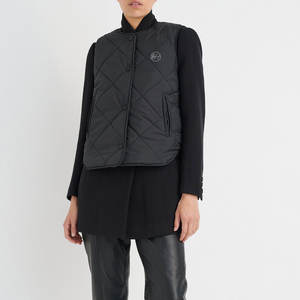 OEM personalizado de las mujeres sin mangas con cremallera Gilet Casual de fábrica de invierno de algodón ropa exterior con 100% poliéster acolchado chaleco - Product Image 3