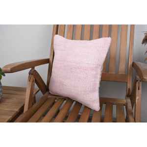 Oreiller en laine Kilim turc rustique 14x14 pouces oreiller d'accent de luxe avec impression carrée vintage pour literie de salon - Product Image 3