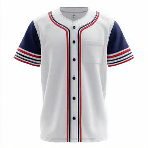 เสื้อเบสบอลเยาวชนแบบพิมพ์ลาย เสื้อซอฟต์บอลติดกระดุม เสื้อเบสบอลสำหรับฝึกซ้อม เสื้อคอวีพิมพ์ลาย เสื้อซอฟต์บอล - Product Image 4