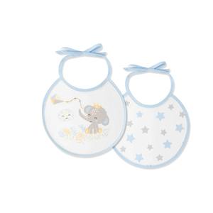 PACK 2 BIBS 20X20 Algodón Estrellas Dibujos Animados Azul Set para 0-12 Meses Cachirulo - Product Image 1