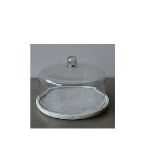 แท่นวางเค้กหินอ่อนพร้อมฝาอะคริลิคและรูปทรงกลมสำหรับวางบนโต๊ะอุปกรณ์ทำเค้ก - Product Image 1