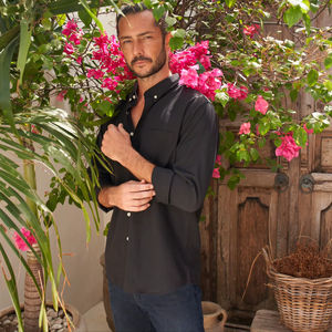 Camisa de Esmoquin Formal Unisex BEAM, Cuello Mao, 60% Algodón, 40% Tela Oxford, Transpirable, Otoñal, Bordada - Product Image 2