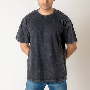 Camiseta lavada con ácido de gran tamaño unisex, logotipo de bordado e impresión personalizado, ropa de hombre, servicio OEM al por mayor - Product Image 6