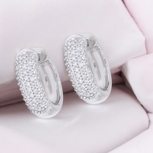 ต่างหูแบบห่วงติดเพชรสุดชิค0.50Ct ดูหรูหราในห้องแล็บสีขาวทอง14K ขายส่ง OEM - Product Image 5