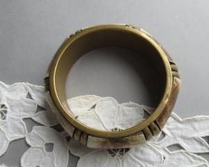 Bracelet en laiton et os, bracelet en os Vintage, bracelet pour femme, bijoux Vintage, idée cadeau, accessoire femme, style Boho - Product Image 5