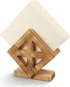 Porte-serviettes en tissu de bois de bambou écologique en bois rustique pour décorations de Table à manger de cuisine de vaisselle - Product Image 1