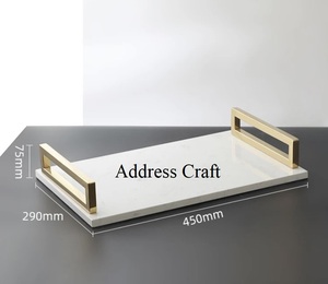 Plateau de service en pierre de marbre naturel de style moderne Plateaux en marbre rectangulaires personnalisés pour la décoration de table de présentation de bijoux de salle de bain utilisée - Product Image 6