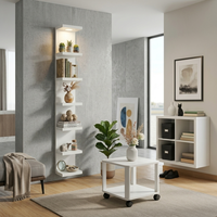 Étagère murale LED moderne à 7 niveaux, étagère flottante verticale, étagère de rangement en bois pour salon, chambre à coucher, fournisseur en gros