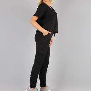 Ensemble survêtement pour femmes Logo personnalisé Couleur solide Vêtements de sport d'hiver décontractés Pantalon de survêtement pour femmes Ensembles 2 pièces - Product Image 5