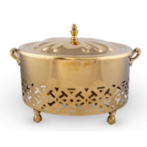 Olla para Calentar Comida Gumbad, Acero Inoxidable, Acabado Dorado |   Calentador de Comida Tipo Domo para Buffet, para Uso en Hoteles, Catering y Banquetes - Product Image 3