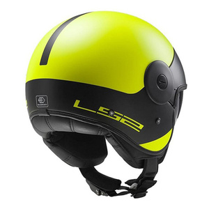 Casco Jet LS2 OF597 Open Face con Sgancio Rapido, Guscio in ABS, Visiera, Taglia XL, Giallo Fluorescente e Nero, in Fibra Composita - Product Image 2