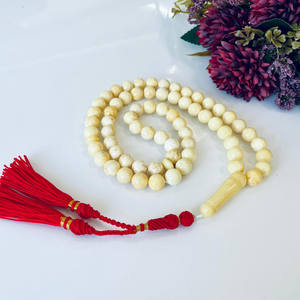 Perles d'ambre blanc naturel, prière islamique, Tasbih - Product Image 4