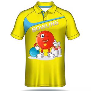 Vente en gros de polo d'équipe adulte à séchage rapide Service OEM de fitness à manches courtes Chemises de bowling Vêtements de sport - Product Image 3
