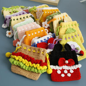 New Hand-woven Cartoon Pattern Eco-Friendly Crochet Knitted Bundle Coin Purse Special Offer Earphone Bag Unisex Finished - Product Image 2
