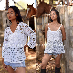 Moda bohemia, ropa de verano, blusa de mujer con bordado schiffli - Product Image 2