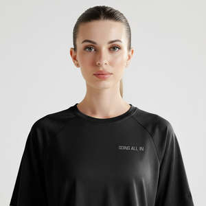 เสื้อยืดออกกำลังกาย GAI ผ้าถักสีดำ - Product Image 5