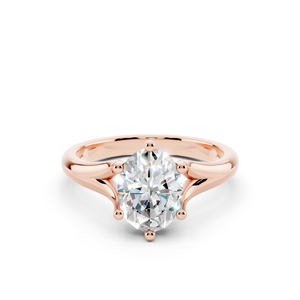 Bagues en or rose personnalisables en gros OEM diamants de laboratoire taille ovale style classique pour les mariages occasions spéciales 10k 14k 18k - Product Image 1