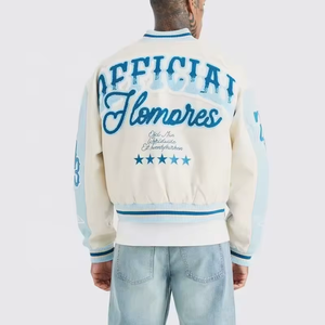 แจ็คเก็ตเบสบอลหนังผู้ชายแจ็คเก็ตทีมโรงเรียนอักษรสำหรับฤดูหนาวและฤดูใบไม้ร่วงสไตล์วินเทจผลิตตามสั่ง - Product Image 4