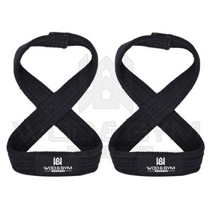 Fitness Gym Training Logotipo personalizado Entrenamiento Levantamiento de pesas Muñequeras Bandas de soporte Figura 8 Correas de levantamiento de muñeca acolchadas de alta resistencia - Product Image 5