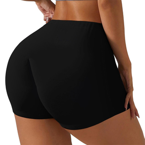 Customized Women Sport Shorts High Waist Black Color Workout Shorts Fitness Yoga Gym Running Short - Product Image 3