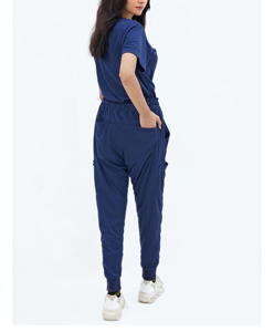 เสื้อคอปกคอวีเครื่องแบบทางการแพทย์สำหรับผู้ชายและผู้หญิงเครื่องแบบโรงพยาบาลสำหรับคลินิกความงามร้านเสริมสวยชุดพยาบาล - Product Image 3