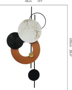 ศิลปะแขวนผนังโลหะทรงกลมแบบโมเดิร์นดีไซน์ที่ดีที่สุดพร้อมหินอ่อนสไตล์อาร์ตเดคโค - Product Image 3