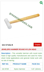 Martillo de Nailon para Joyería, Herramienta para Hacer Joyas que No Daña la Superficie, Herramienta Manual para Orfebres, 25 mm, 32 mm |   N.° de artículo GS-972R - Product Image 2