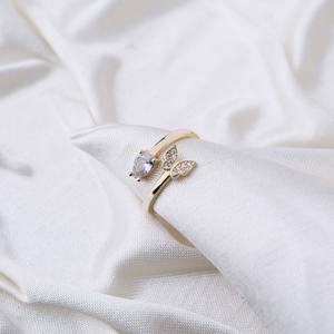 Elegant Romantic Butterfly Design Zirconia Stone <b>Adjustable</b> <b>Ring</b> Turkish Handmade THEIA Brand 925 Sterling Silver Jewelry Party - Product Image 2