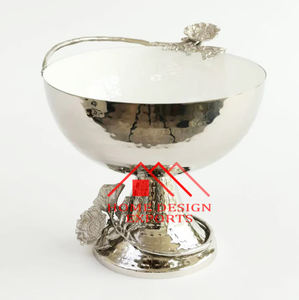 Cuenco de Metal Dorado con Pedestal para Servir Aperitivos, Ideal para Decoración del Hogar y Hoteles, Nuevo, Pedestal Metálico Dorado para Frutas - Product Image 2