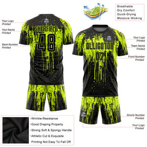 Kits d'entraînement d'équipe sublimés avec logo personnalisé Shorts Shirt Ensembles complets d'uniformes Maillots de football Maillot de football pour hommes - Product Image 4