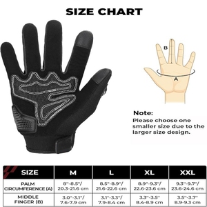 ถุงมือขี่มอเตอร์ไซค์ผ้าโพลีเอสเตอร์กันลื่นทนทานหน้าจอสัมผัส - Product Image 6