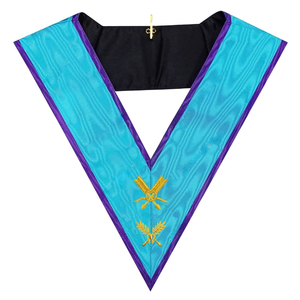 Collier maçonnique Regalia de Memphis Misraim Rite Badge en cuir brodé Type à coudre à coudre - Product Image 2