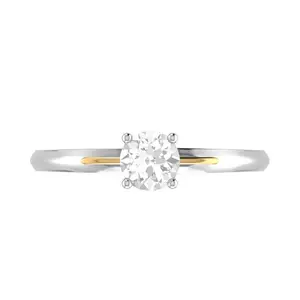 Bague ronde FG VS 2 ct Bague personnalisée en or blanc 14KT Bagues en diamant de laboratoire pour femmes Bague de fiançailles Fournisseur de bijoux fins Inde