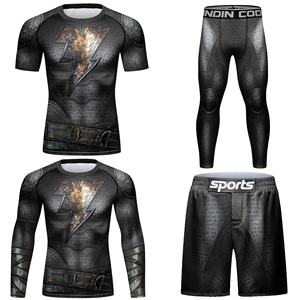 ชุดเสื้อกางเกงรัดรูป + กางเกงขาสั้นสำหรับผู้ชายใหม่2025ออกแบบได้ตามที่ต้องการชุดต่อสู้สำหรับ MMA ชุดกิโมโน - Product Image 1