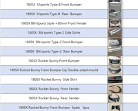Accessoires de voiture JDM BN & Rocket Style : Lame de pare-chocs avant et jupes latérales pour Nissan 180sx - Kit carrosserie extérieur
