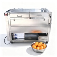 Automatische multifunctionele aardappel-, wortel- en gemberwas- en schilmachine voor groenten & fruit