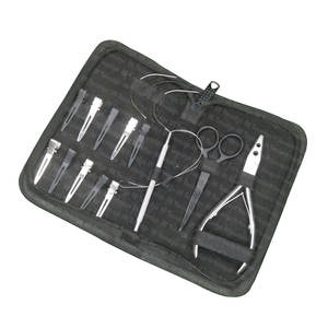 Kit d'outils d'extension de cheveux en acier inoxydable or noir de haute qualité en gros pour le matériel métallique de travail de salon - Product Image 2
