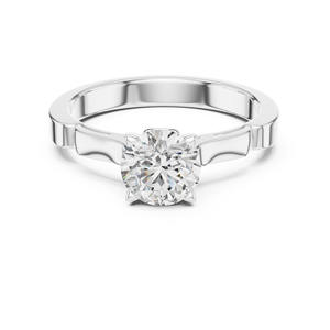 Bague de fiançailles en diamant de laboratoire de 1 carat, taille ronde, or jaune/blanc/rose, 14 carats - Product Image 3