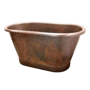 Hand Made <b>Hammered</b> Design High Quality Copper Metal Antique Bathtub Home Hotel Restaurants Luxury Bathroom Accessories Furniture - Product Image 1