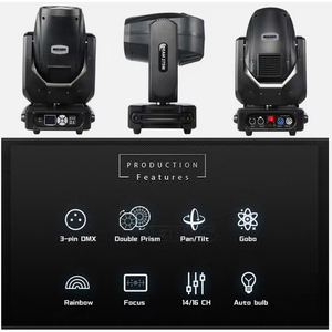 Nouvelles 2 pièces de projecteurs LED mobiles 10R 275W DMX512 blancs, indice de protection IP68, lumière du jour 5000K, avec flightcase pour scène, DJ, discothèques, éclairage spectaculaire - Product Image 1