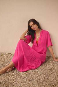 Nouveau à la mode rayonne cravate teinture longue robe pour les femmes été plage fête porter Collection station porter belle été longue caftan robe - Product Image 4